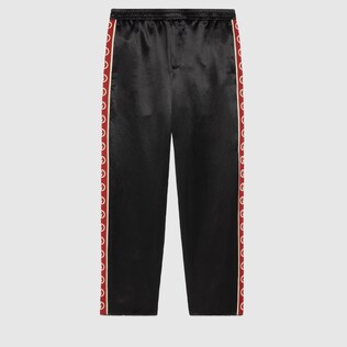 Acetate pant with Interlocking G stripe