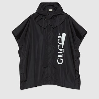 Cape en nylon avec imprimé Gucci