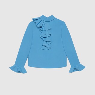 Shirt with ruffles and bell sleeves