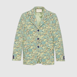Blazer aus Wolle mit Gucci Liberty-Print
