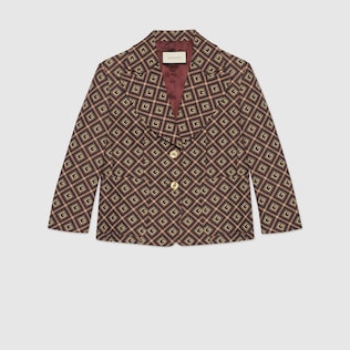 Chaqueta de jacquard con damero con GG