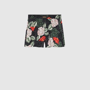 Hawaiian print silk shorts