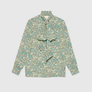 Gucci Liberty 플로라 크레이프 셔츠