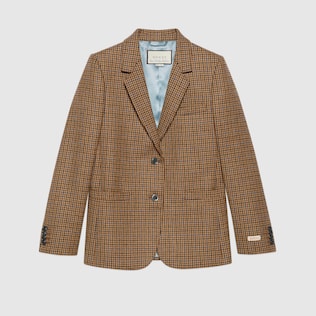Houndstooth wool jacket