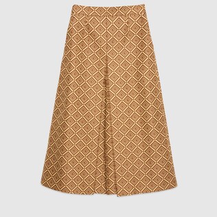 Pantalón culotte de jacquard con damero GG