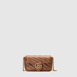 GG Marmont Super-Mini-Tasche aus Matelassé-Leder