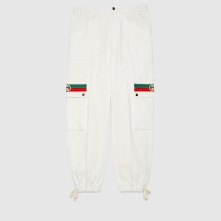 Pantalon en coton avec bande GG