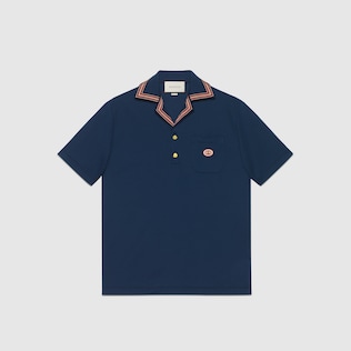 Cotton polo with Interlocking G patch