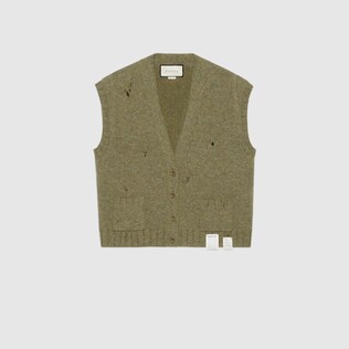 Felted wool cardigan vest