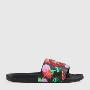 Ken Scott print women's slide sandal