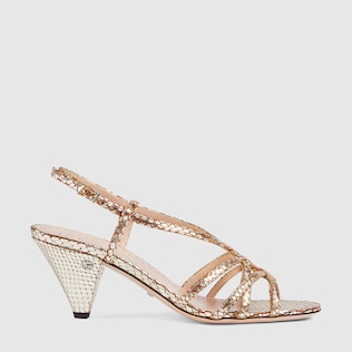 Women's python print sandal