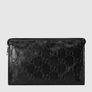 GG embossed cosmetic case