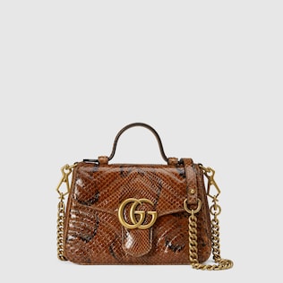 Mini borsa a mano GG Marmont in pitone