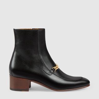 Women's ankle boot with Interlocking G chain