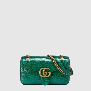 GG Marmont crocodile small shoulder bag