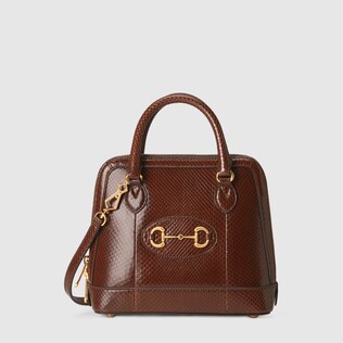 حقيبة Gucci Horsebit 1955 صغيرة الحجم بمقبض علوي من جلد أفعى البايثون