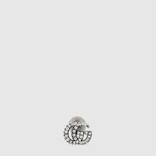 Crystal Double G brooch