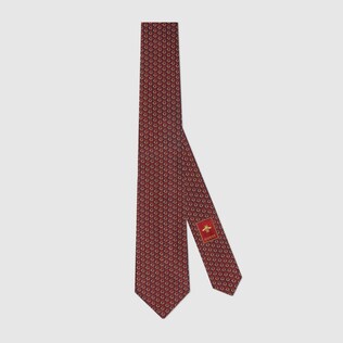 Interlocking G Horsebit silk tie