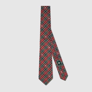 Houndstooth silk tie