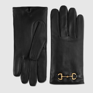Guante de piel con Horsebit