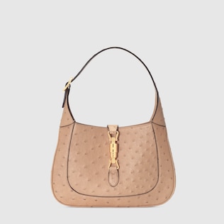 Borsa hobo Jackie 1961 in struzzo misura piccola