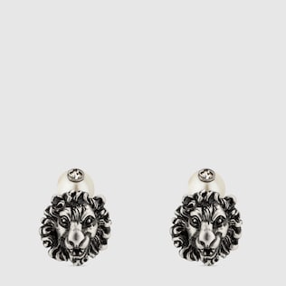 Lion head cufflinks with Interlocking G