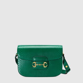 Sac à épaule Gucci Horsebit 1955 en python petite taille