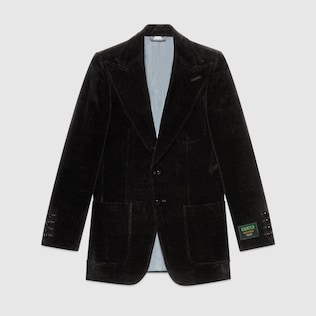 Gucci標籤天鵝絨外套