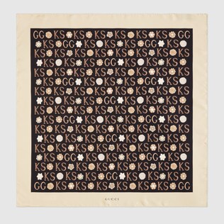 Ken Scott print silk scarf