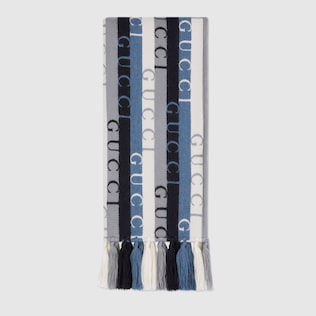 Foulard en laine à rayures Gucci