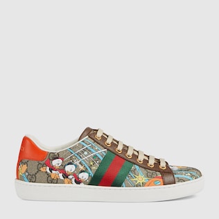 Disney x Gucci Ace系列唐老鸭印花女士运动鞋