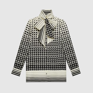 Bluse aus Seide mit geometrischem G Print