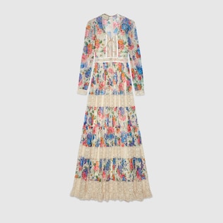 Ken Scott print dress with lace