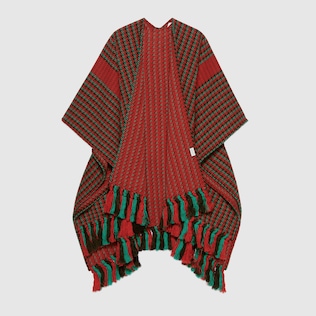 Houndstooth poncho with Interlocking G