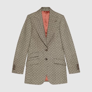 G jacquard wool jacket