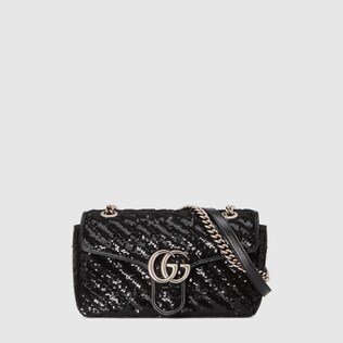 Sac à épaule GG Marmont à sequins petite taille