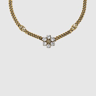 Crystal Double G necklace