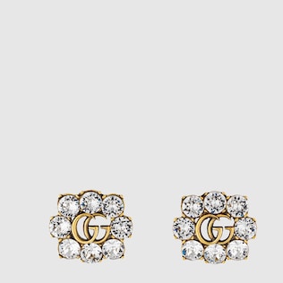 Boucles d’oreilles Double G avec cristaux