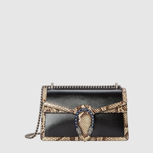 Sac à épaule Dionysus avec finitions python petite taille