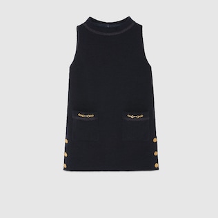 Tweed crêpe dress