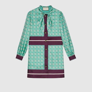 Robe en soie à imprimé GG