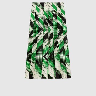 Gonna in seta con stampa chevron