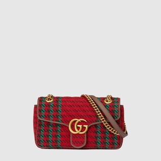 GG Marmont small Houndstooth shoulder bag