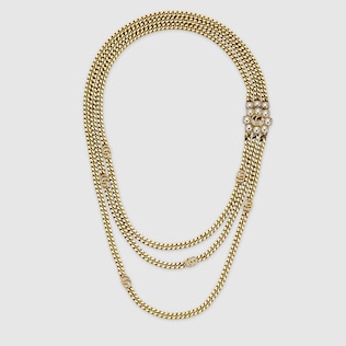 Collar a capas con Doble G y perlas