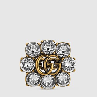 Bague Double G avec cristaux