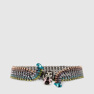 Lion head choker with crystals