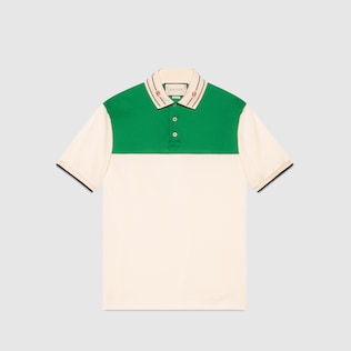 Poloshirt aus Baumwolle mit besticktem Kragen