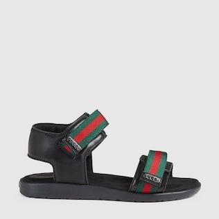 Sandales enfant en cuir ruban Web