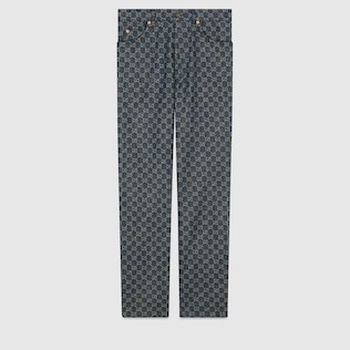 Eco washed GG denim trousers