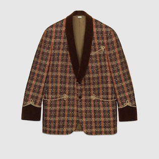 Lamé check viscose jacket